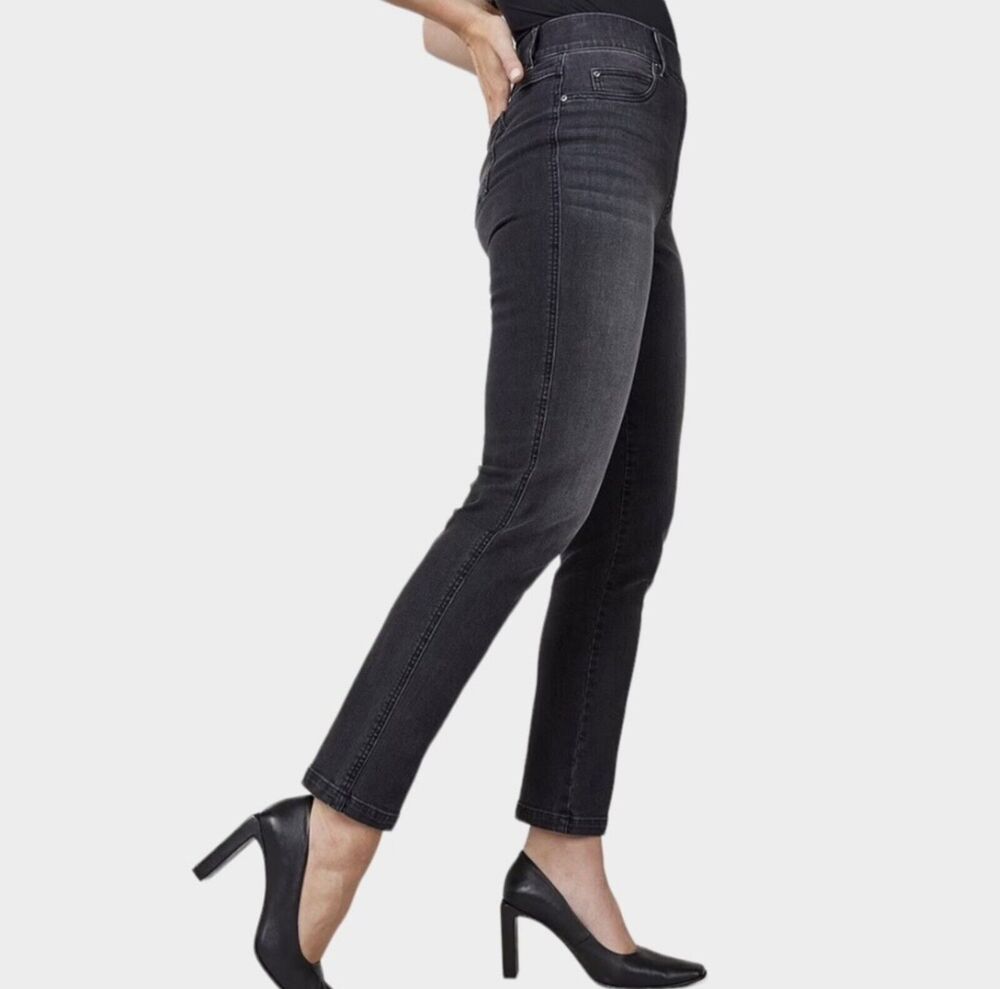 SPANX Pull On Jeans Stretch Black Wash L